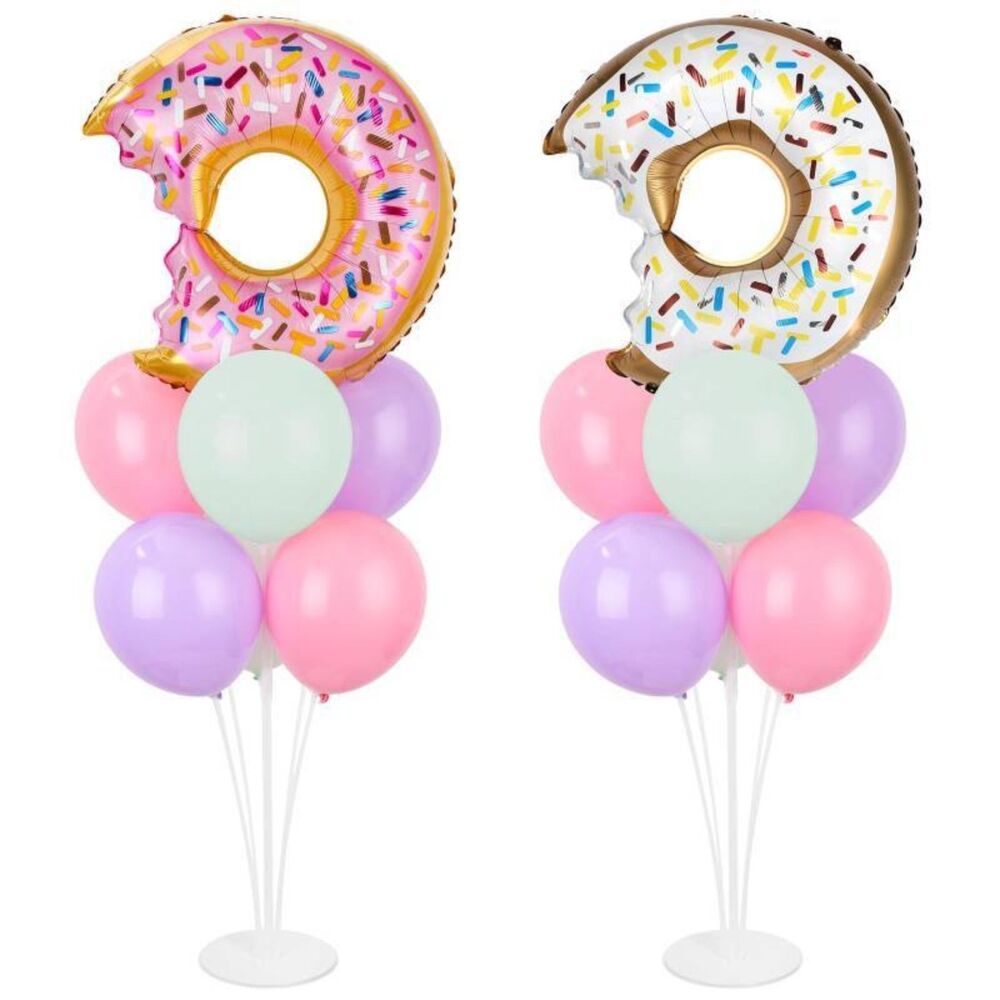 Naozinebi 2 Sets Donut Birthday Party Balloon Stand Kit Centerpiece Decor